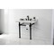Kingston Brass 36 Carrara Marble Console Sink with Stainless Steel Legs, Marble WhiteMatte Black LMS36MOQ0 - alternate 6